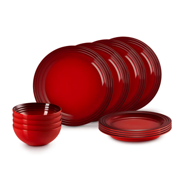 Le Creuset Set Of 12 Vancouver Dinnerware Red - Culinary Crafts