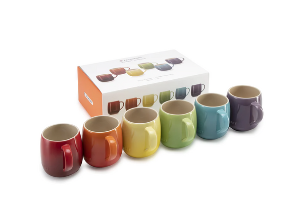 Le Creuset Rainbow Set of 6 U Mugs - Culinary Crafts